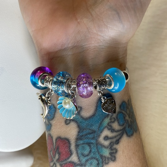 Soft Cable stretch charm bracelet silver - Picture 6 of 6